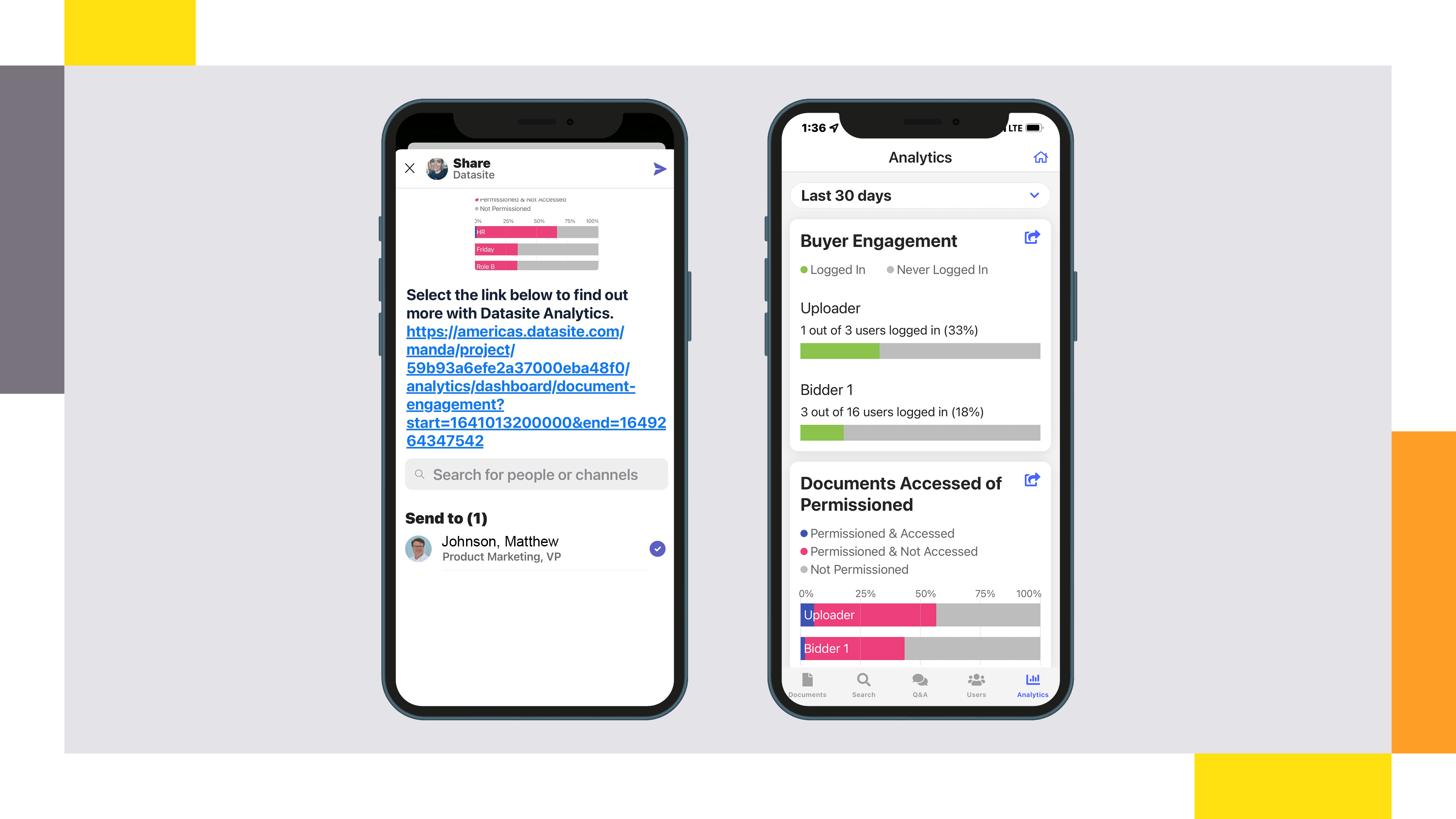 VDR provider Datasite's mobile share analytics app