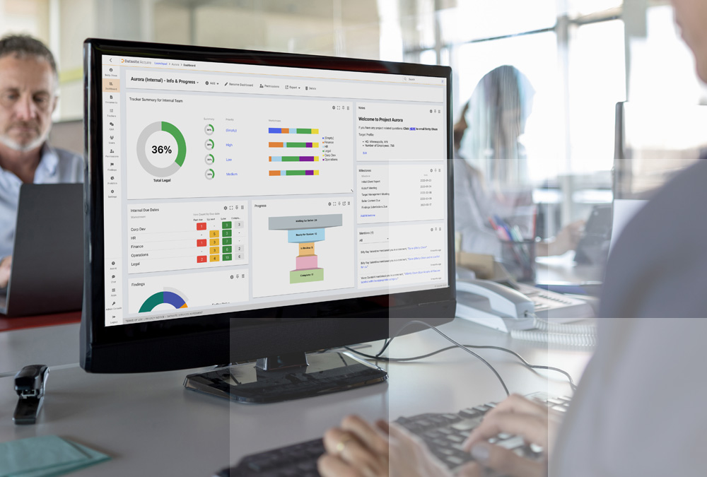 Datasite Acquire™ data displayed on a desktop computer screen